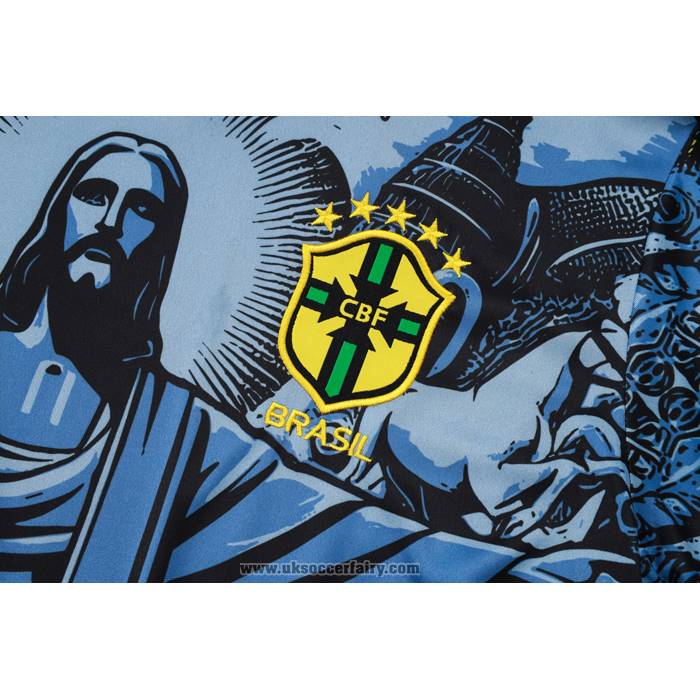 Tracksuit Brazil Jesus Short Sleeve 2024-2025 Blue - Shorts